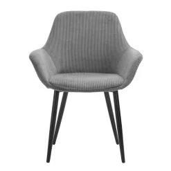 Wohnen Esszimmerstuhl aus Cord in Grau - Culau (2er Set)