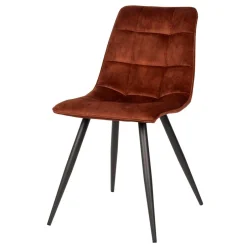 Esszimmerstuhl aus Velours Rost Braun - Mangos (2er Set)^Wohnen Hot