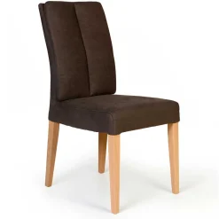 Wohnen Esszimmerstuhl gepolstert in Dunkelbraun - Cadama (2er Set)