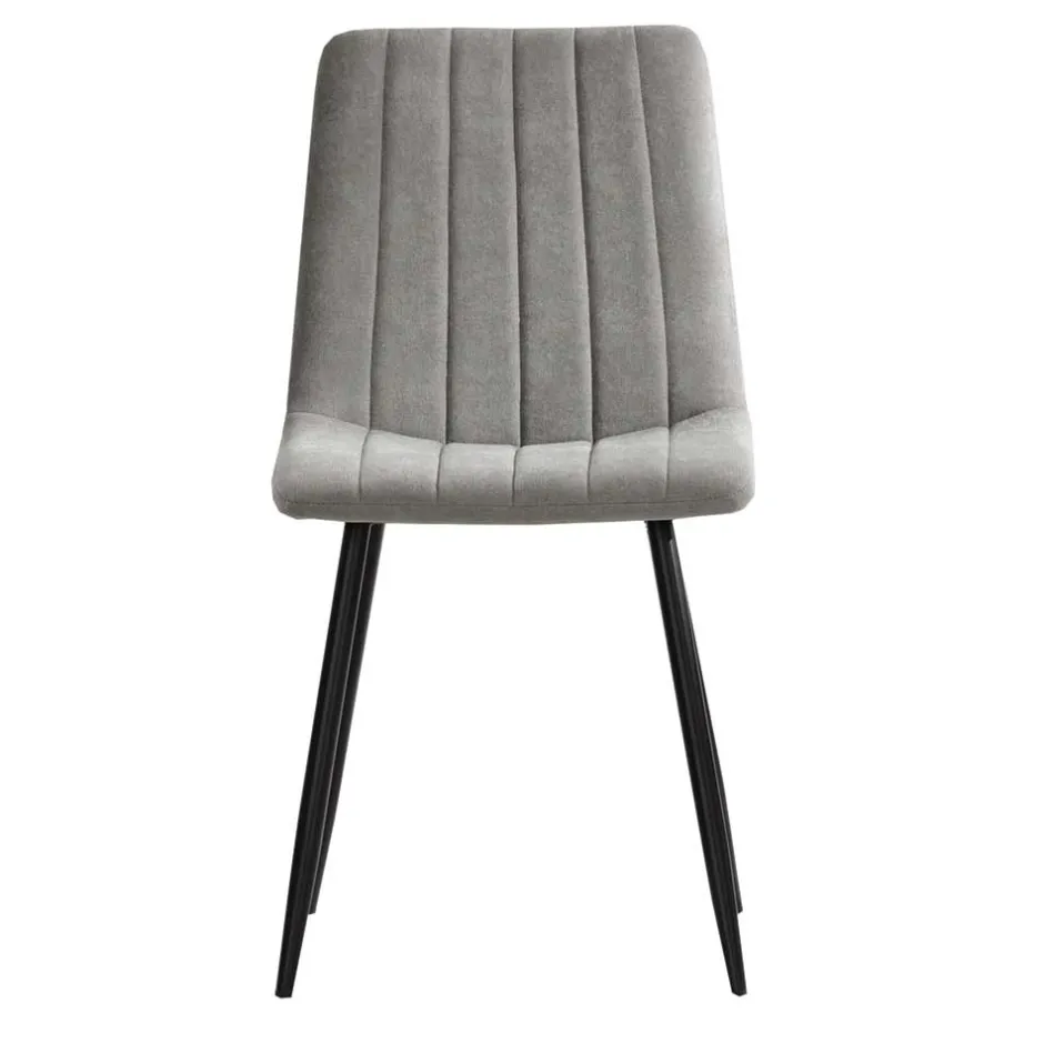 Wohnen Esszimmerstuhl in Hellgrau und Schwarz - Kolage (4er Set)