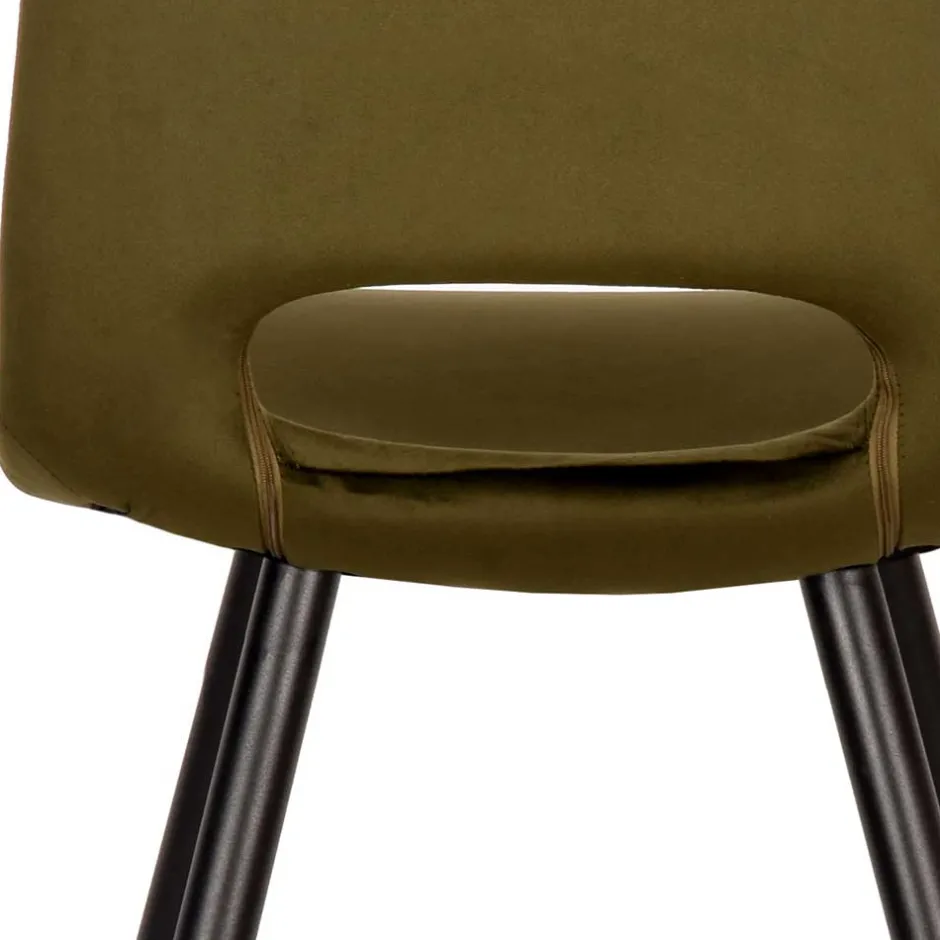 Esszimmerstuhl in Oliv Grün Samtbezug - Tryndidad (2er Set)^Wohnen New