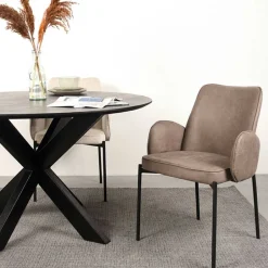 Esszimmerstuhl in Taupe Microfaser - Ordinia (2er Set)^Wohnen Clearance