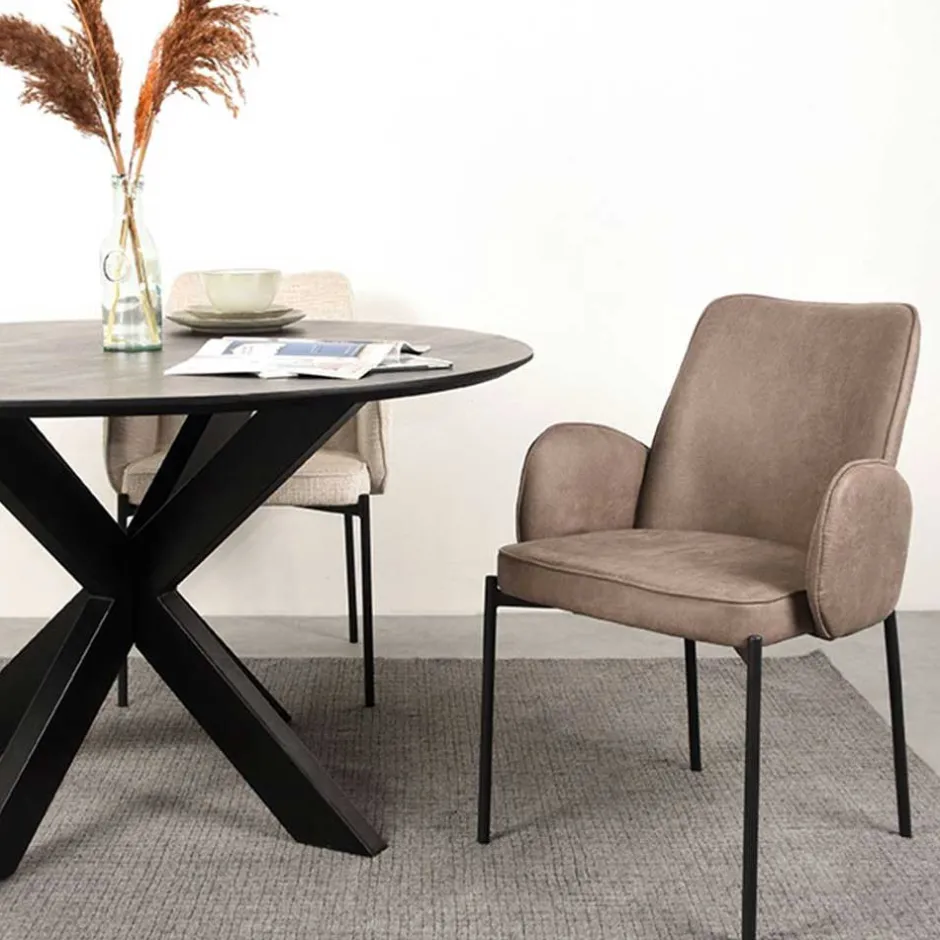 Esszimmerstuhl in Taupe Microfaser - Ordinia (2er Set)^Wohnen Clearance