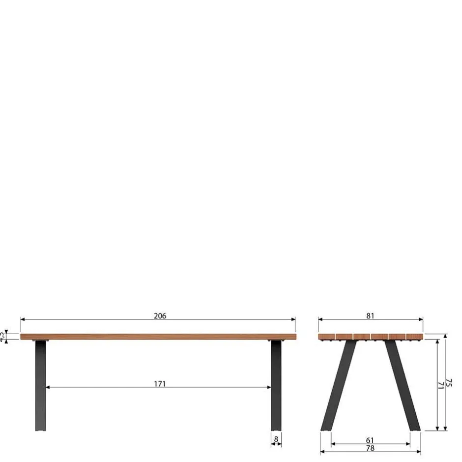 Esszimmertisch aus Abachi Holz - Charme^Wohnen