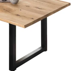 Esszimmertisch aus Wildeiche mit Metallbeinen - Rasita^Wohnen Outlet