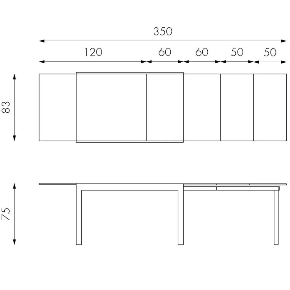 Esszimmertisch in Grau Florian ausziehbar von 120cm auf 350cm^Wohnen Best
