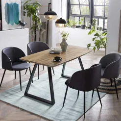 Wohnen Esszimmertisch mit Armlehnstühlen - Jasons (fünfteilig)