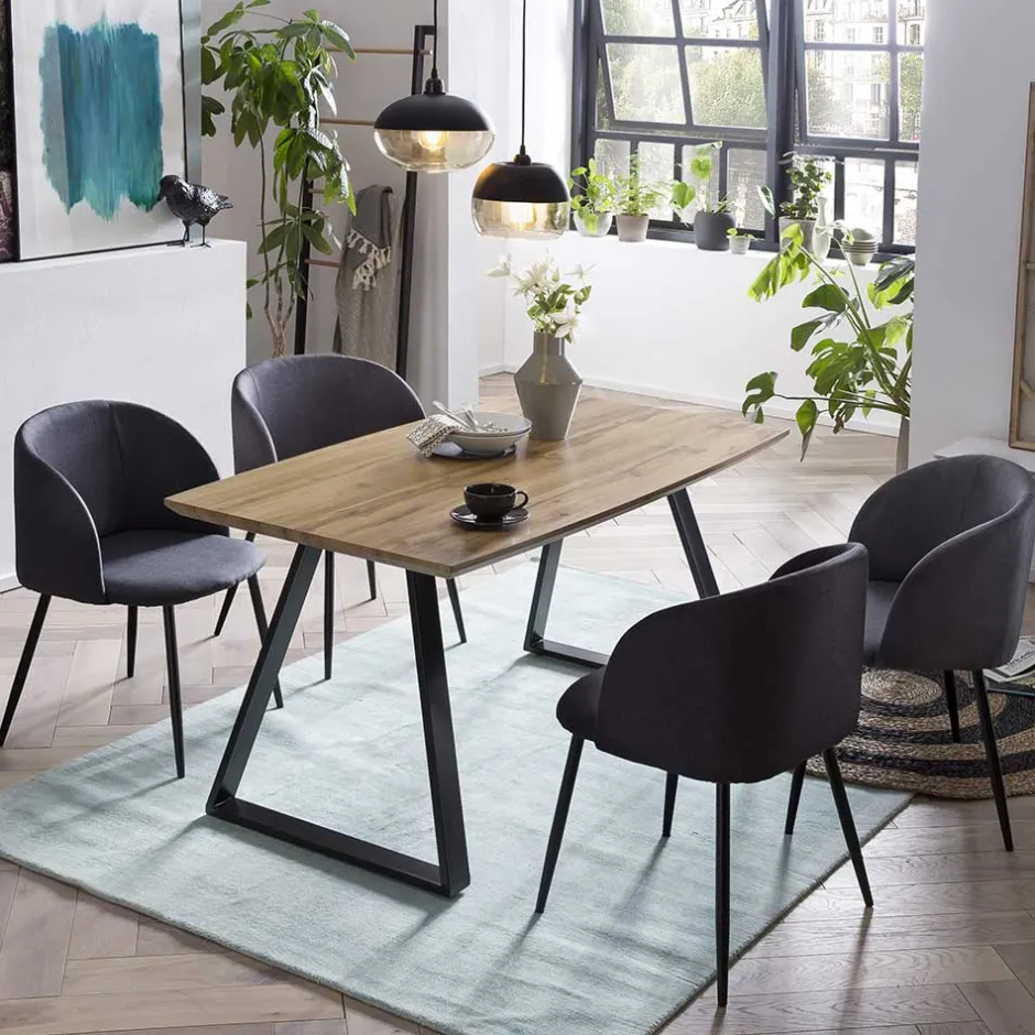 Wohnen Esszimmertisch mit Armlehnstühlen - Jasons (fünfteilig)