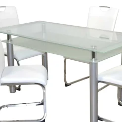 Esszimmertisch mit Glasplatte & Stühle - Chepter (fünfteilig)^Wohnen Outlet