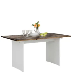 Esszimmertisch mit Kiefernholz Platte Dunkel - Katell^Wohnen New