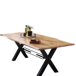 Esszimmertisch mit Live Edge Holzplatte Akazie - Cerado^Wohnen