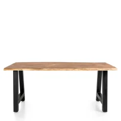 Wohnen Esszimmertisch mit Naturkante und A-Design-Gestell - Viradossa