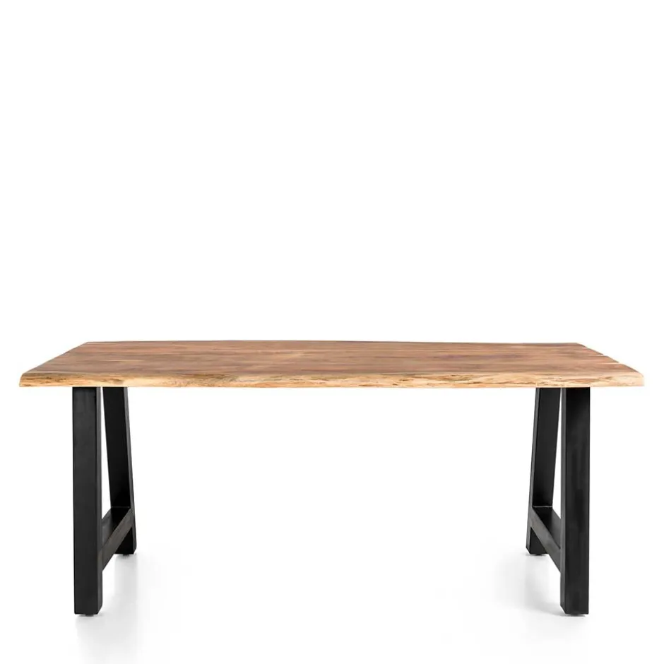 Wohnen Esszimmertisch mit Naturkante und A-Design-Gestell - Viradossa
