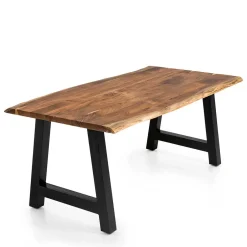 Wohnen Esszimmertisch mit Naturkante und A-Design-Gestell - Viradossa