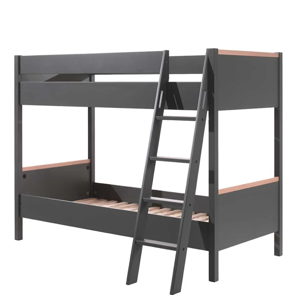 Etagenbett in Anthrazit mit Buche Natur - Feglio^Wohnen Online