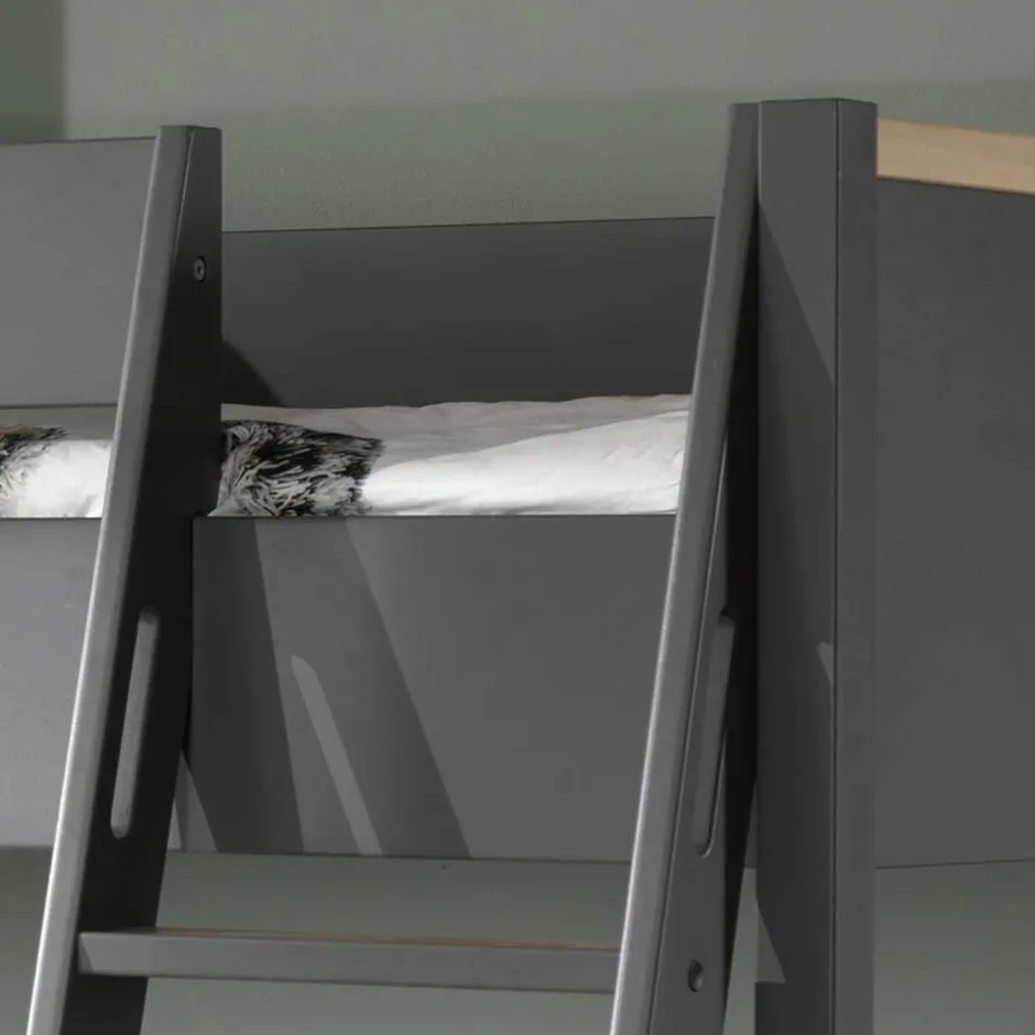 Etagenbett in Anthrazit mit Buche Natur - Feglio^Wohnen Online