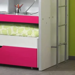 Kinder Wohnen Etagenbett Nina in Weiß-Pink