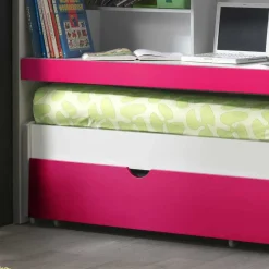 Kinder Wohnen Etagenbett Nina in Weiß-Pink