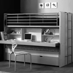 Kinder Wohnen Etagenbett Nina in Weiß-Pink