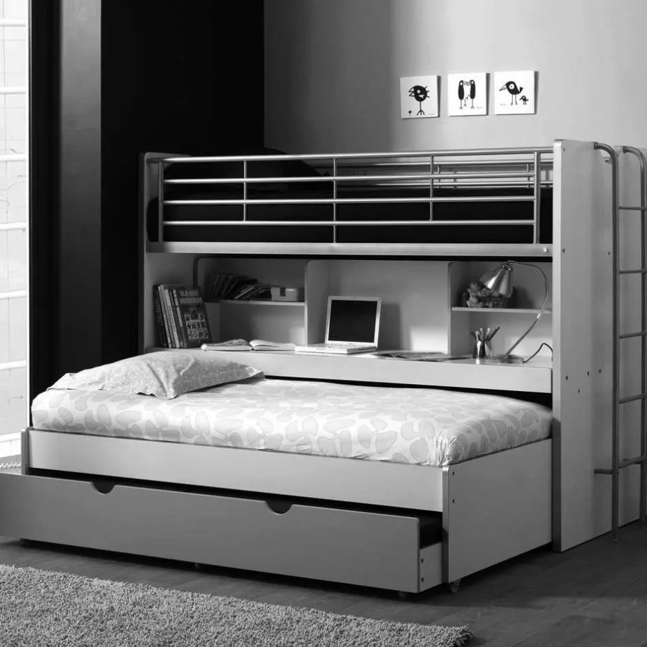 Kinder Wohnen Etagenbett Nowy in Weiß-Blau