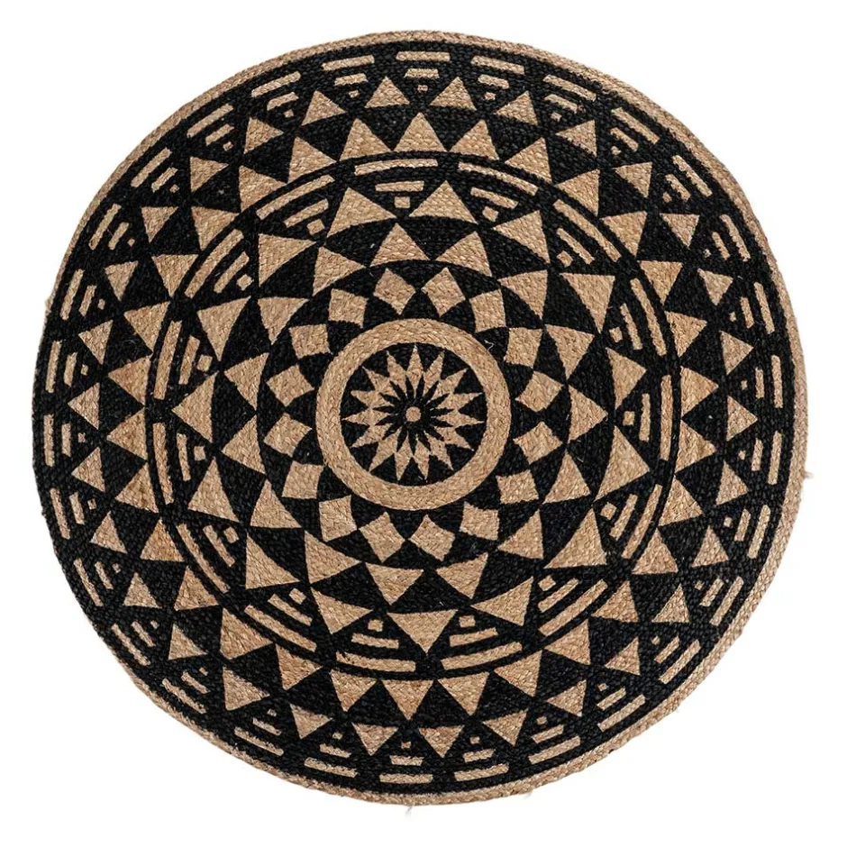 Ethno Style Teppich aus Jute in Natur & Schwarz - Conturay^Wohnen Clearance