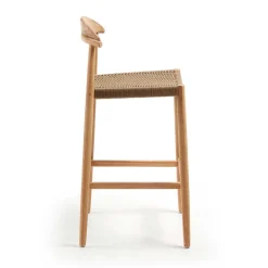 Wohnen Eukalyptusholz Barstuhl mit Kordel Geflecht - Hajana
