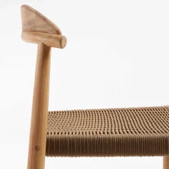 Wohnen Eukalyptusholz Barstuhl mit Kordel Geflecht - Hajana