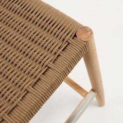Wohnen Eukalyptusholz Barstuhl mit Kordel Geflecht - Hajana