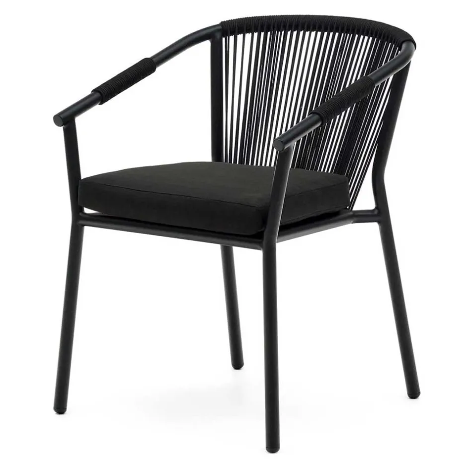 Wohnen Extravagante Gartenstühle in Schwarz - Onna (4er Set)