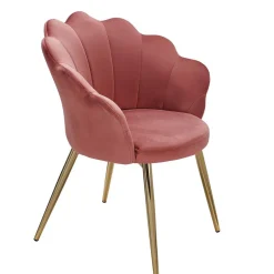 Extravaganter Armlehnenstuhl in Rosa Samt - Envus^Wohnen Best