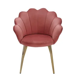 Extravaganter Armlehnenstuhl in Rosa Samt - Envus^Wohnen Best