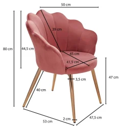 Extravaganter Armlehnenstuhl in Rosa Samt - Envus^Wohnen Best