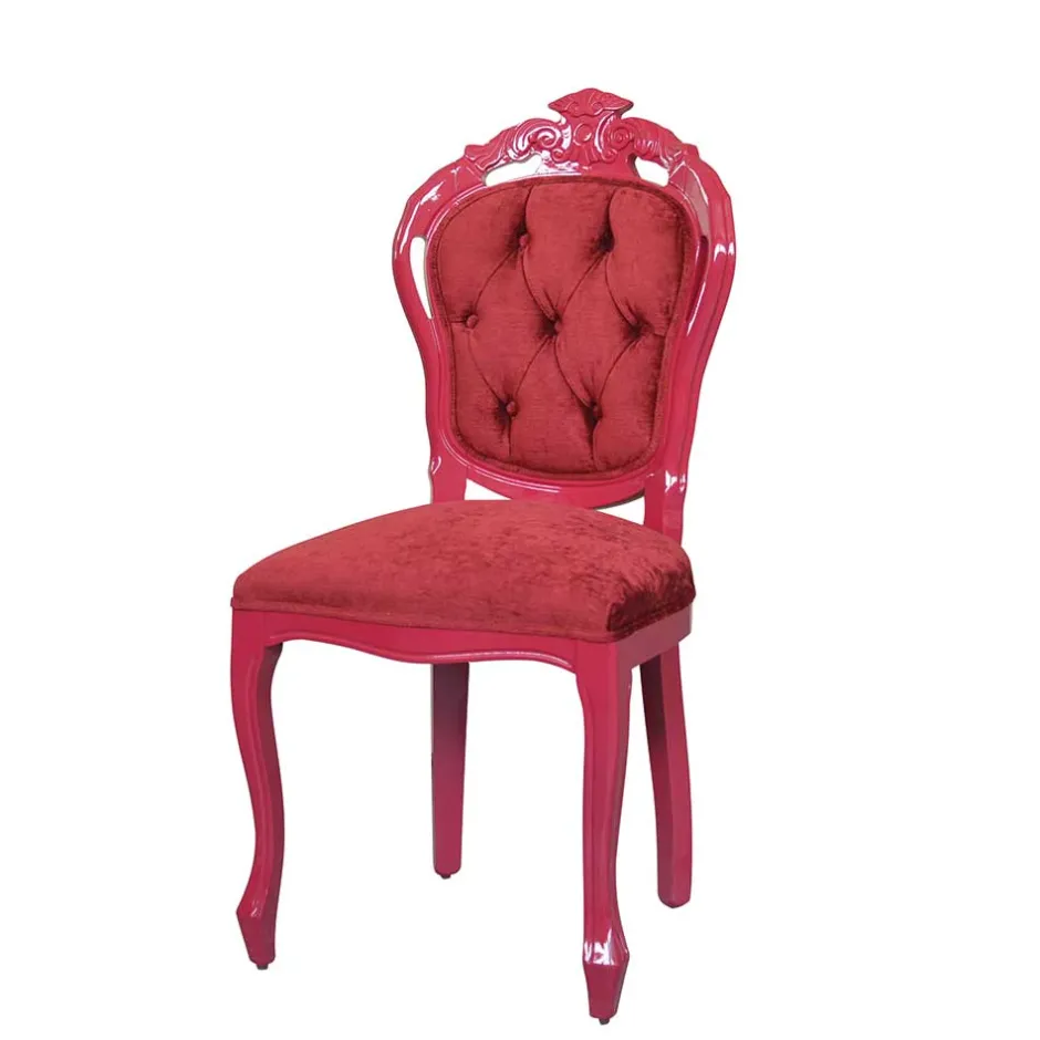 Extravaganter Barockdesign Polsterstuhl in Rot - Dregona^Wohnen Best
