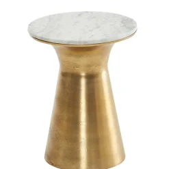 Extravaganter Beistelltisch mit Marmorplatte Weiß - Riovara^Wohnen Sale