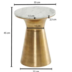 Extravaganter Beistelltisch mit Marmorplatte Weiß - Riovara^Wohnen Sale