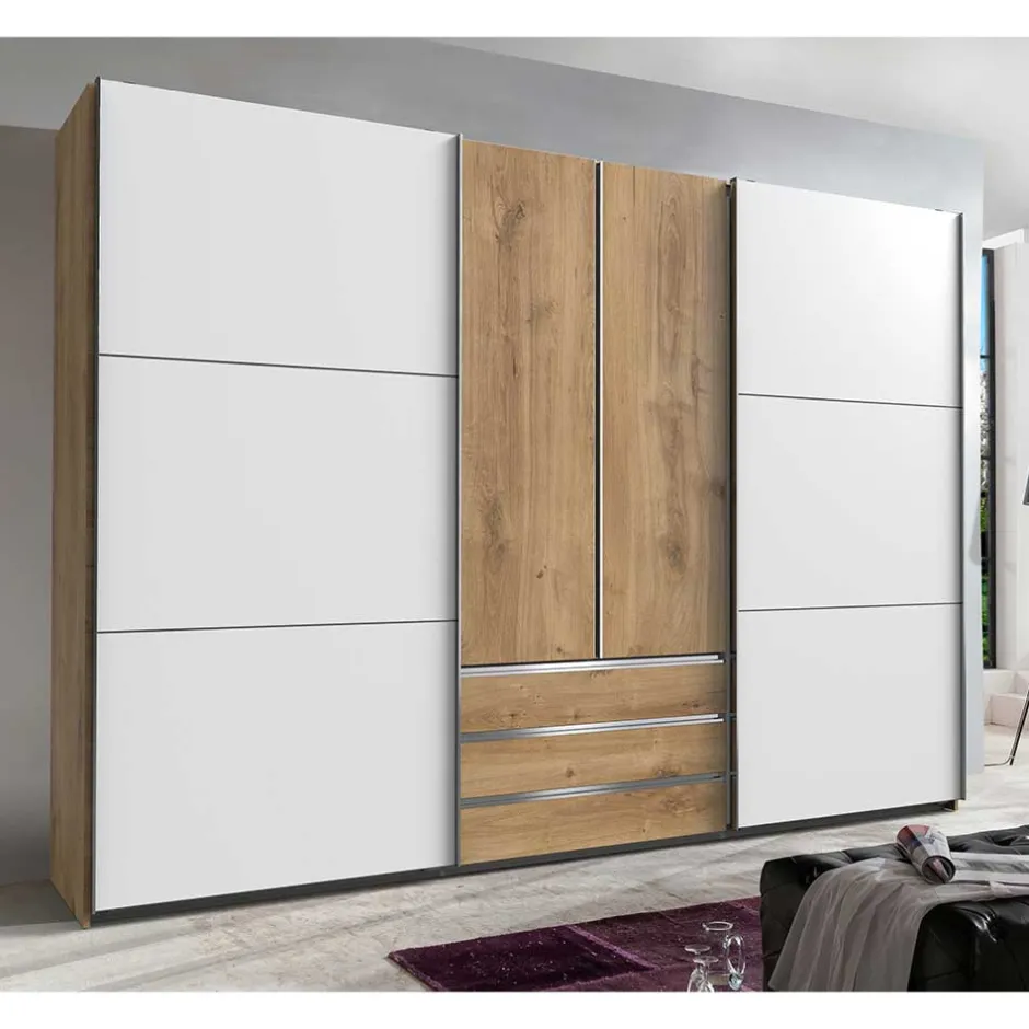 Wohnen Extravaganter Schlafzimmerschrank zweifarbig - Stufania