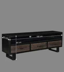 Wohnen Factory TV Board mit drei Schubladen & Fach - Vebugran