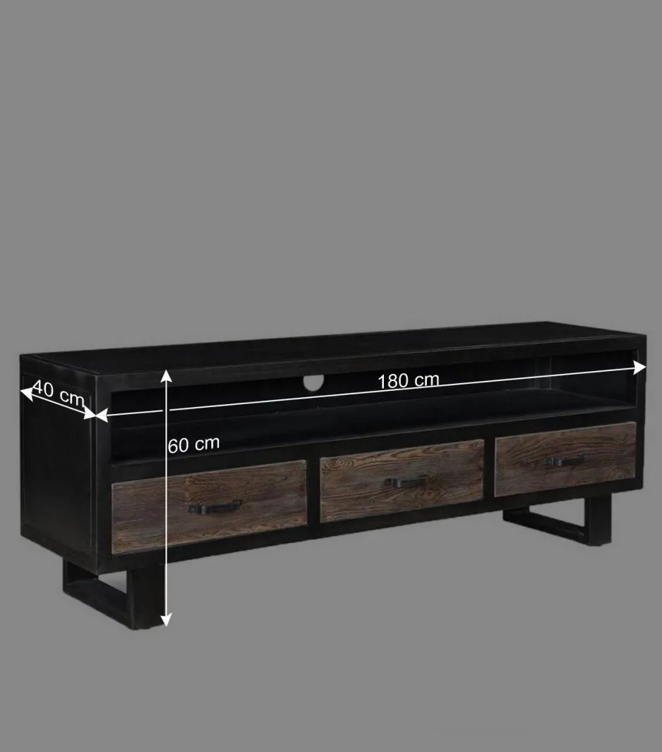 Wohnen Factory TV Board mit drei Schubladen & Fach - Vebugran