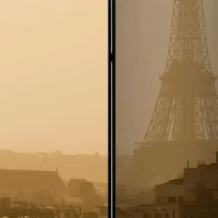 Wohnen Faltbare Trennwand - Eiffelturm Dämmerung - Defency