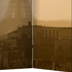 Wohnen Faltbare Trennwand - Eiffelturm Dämmerung - Defency