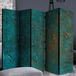 Wohnen Faltbare Trennwand in Türkis & Gold - Vigretta
