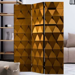 Faltbarer Leinwand Raumteiler in Gold - Adda^Wohnen Outlet