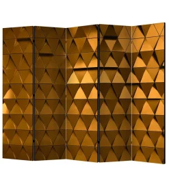 Faltbarer Leinwand Raumteiler in Gold - Adda^Wohnen Outlet