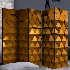 Faltbarer Leinwand Raumteiler in Gold - Adda^Wohnen Outlet