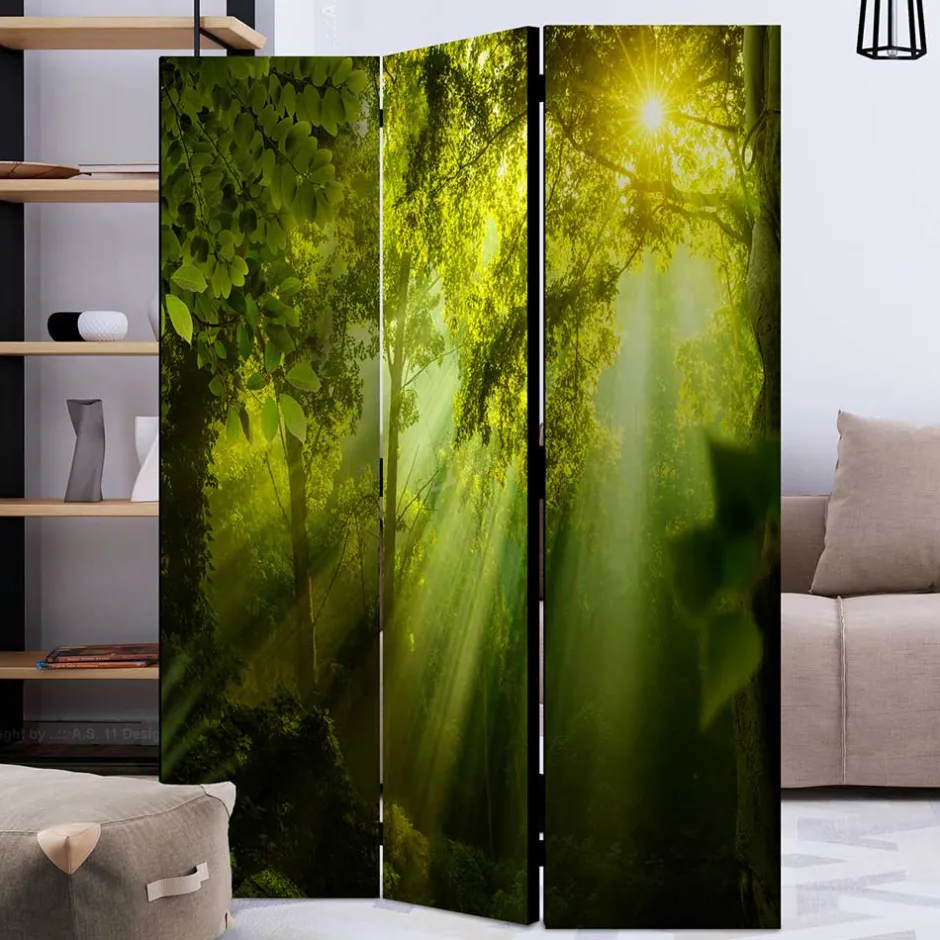 Wohnen Faltbarer Paravent Wald & Sonne - Pulany