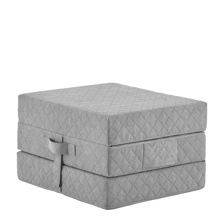 Faltmatratze Polsterhocker in Grau Stoff - Samba^Wohnen Best