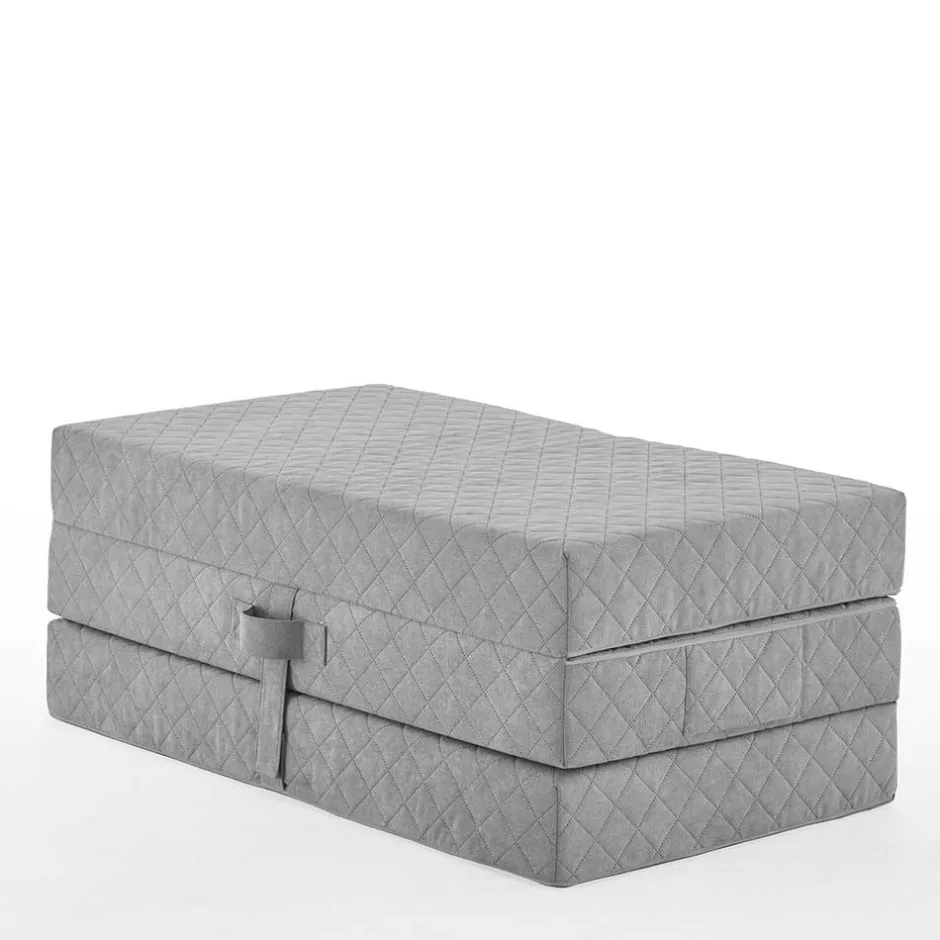 Faltmatratze Polsterhocker in Grau Stoff - Samba^Wohnen Best