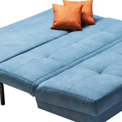Wohnen Faltsofa in Petrol Blau Stoff Stagnola mit Lattenrost Unterfederung