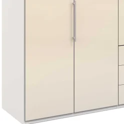 Wohnen Falttüren Kleiderschrank in Creme Glas - Zidarie