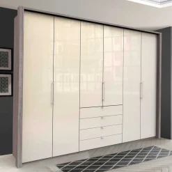 Wohnen Falttüren Kleiderschrank in Beige Glasfront - Budelli
